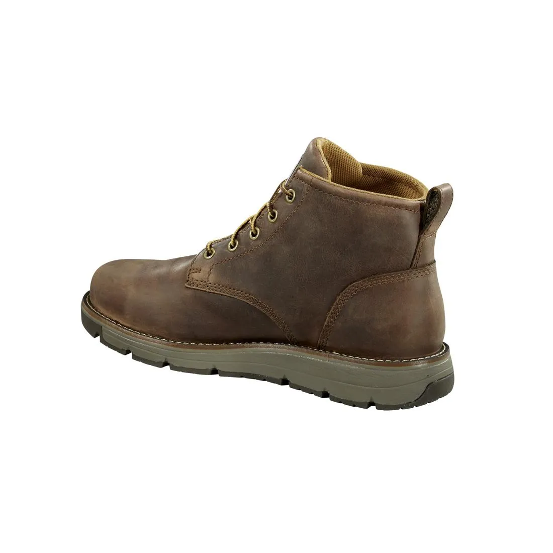 Brown 5-Inch Millbrook Waterproof Steel Toe Wedge Work Boots for Men