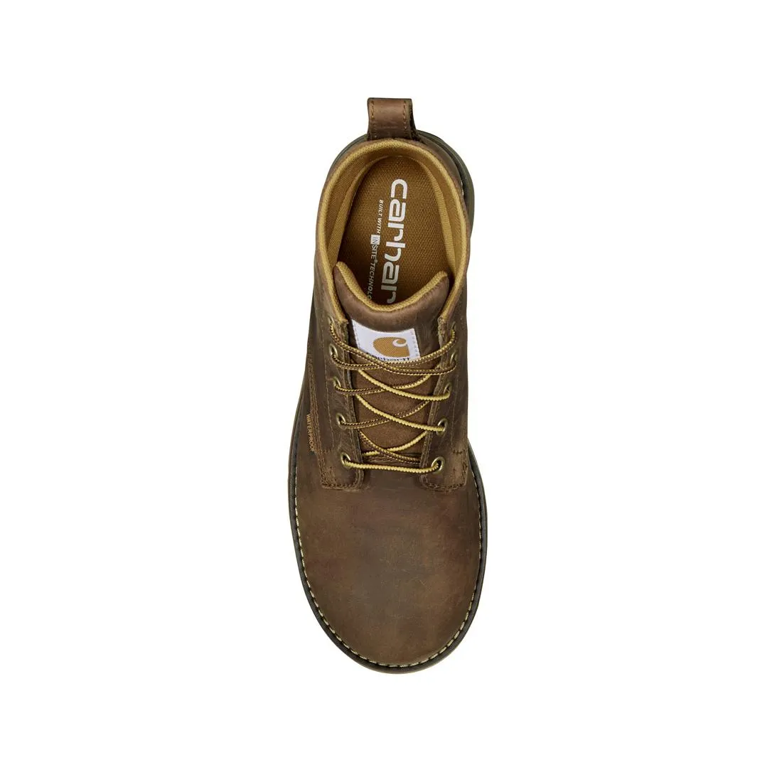 Brown 5-Inch Millbrook Waterproof Steel Toe Wedge Work Boots for Men