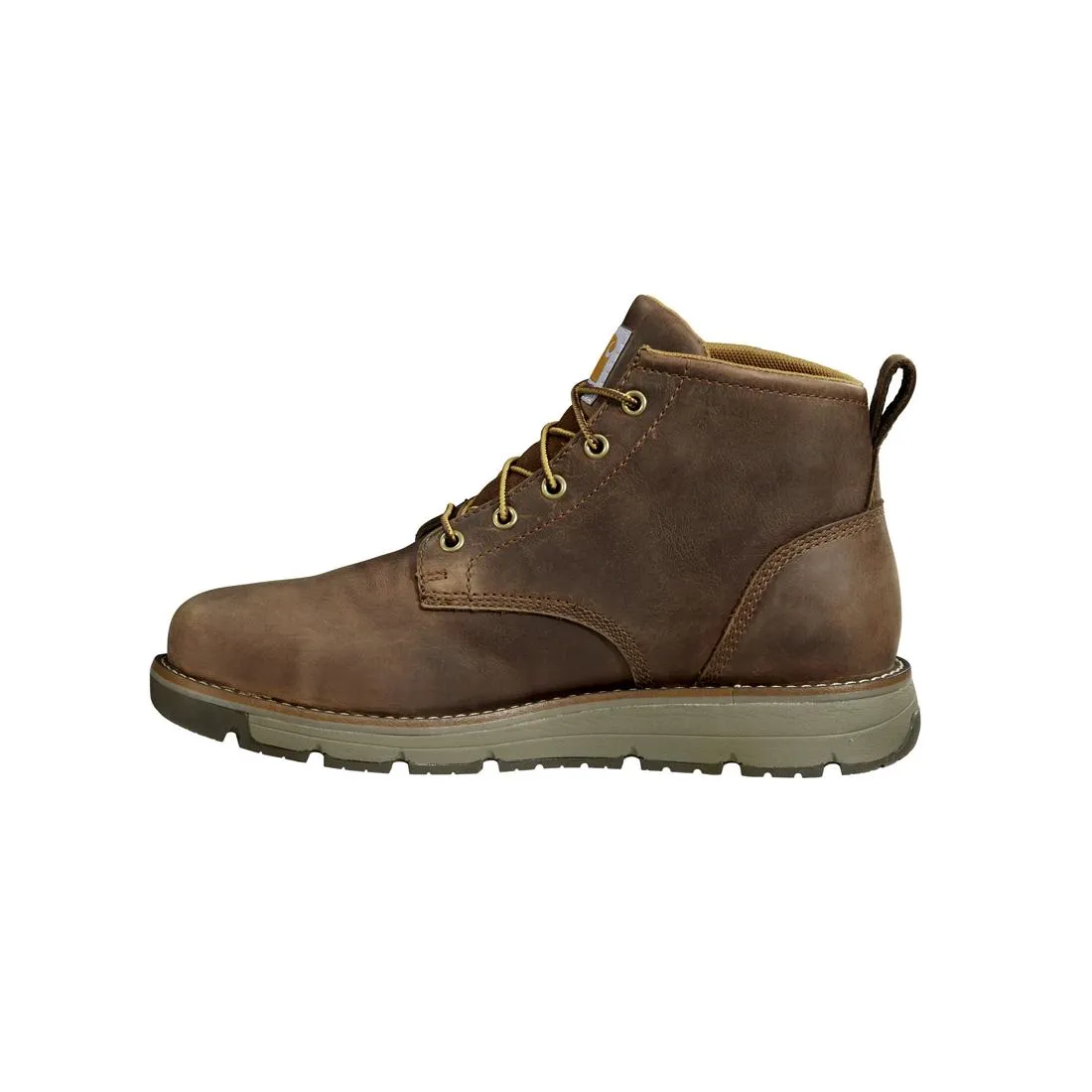 Brown 5-Inch Millbrook Waterproof Steel Toe Wedge Work Boots for Men
