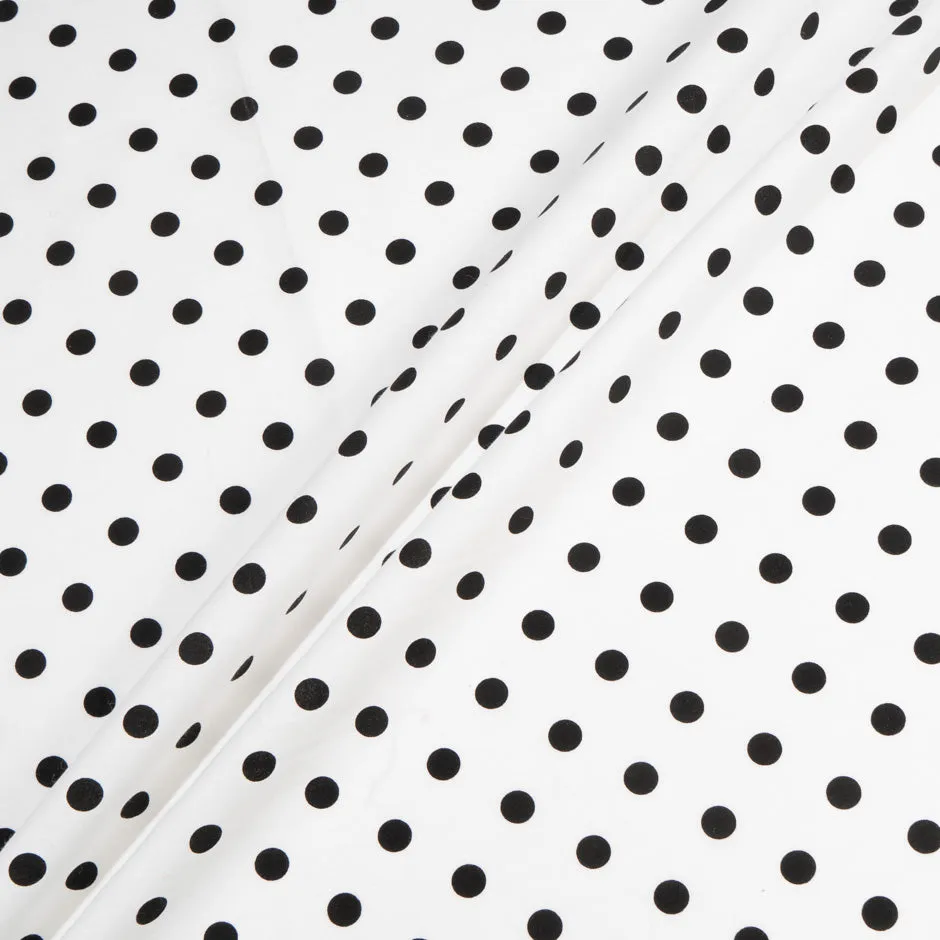 Black Spotted Pure White Cotton