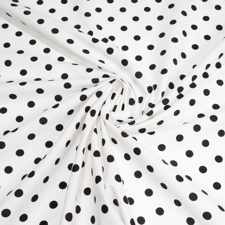 Black Spotted Pure White Cotton