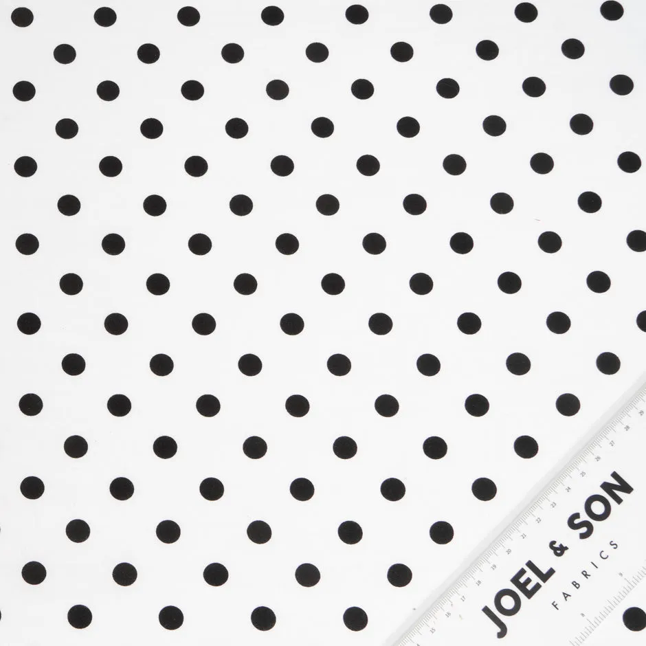 Black Spotted Pure White Cotton