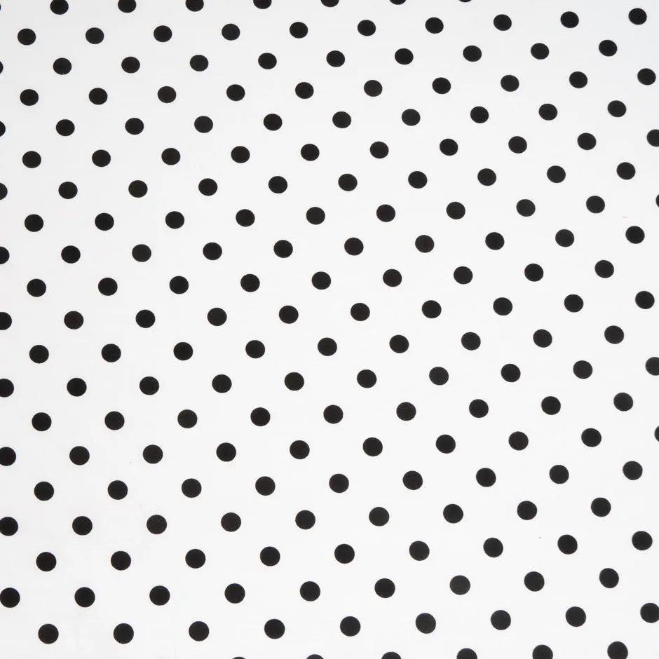 Black Spotted Pure White Cotton