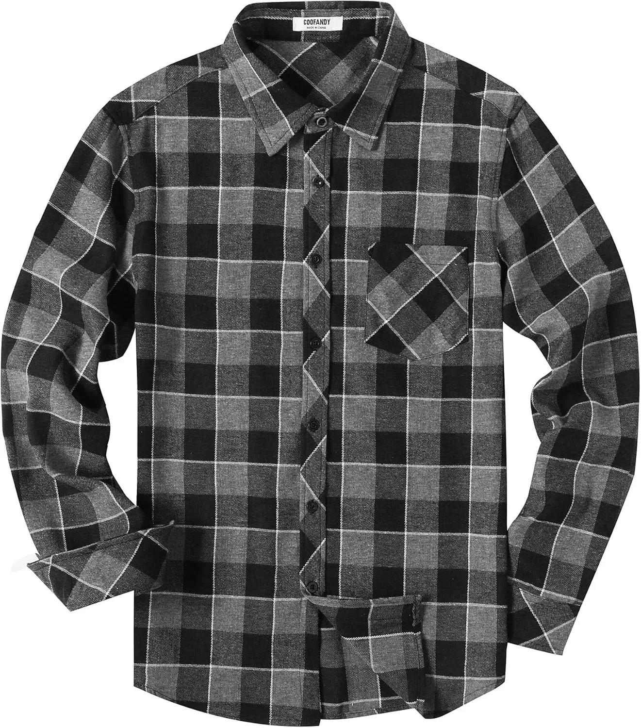 COOFANDY Men's Flannel Plaid Shirts Long Sleeve Button Down Shirts Casual Fall Shirt Jacket