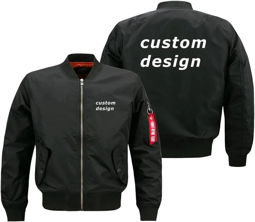 Custom Design Your Own Print Text/logo Aviation Aircraft Men's Bomber Jackets Pilots Windbreaker Lightweight Flight Coat