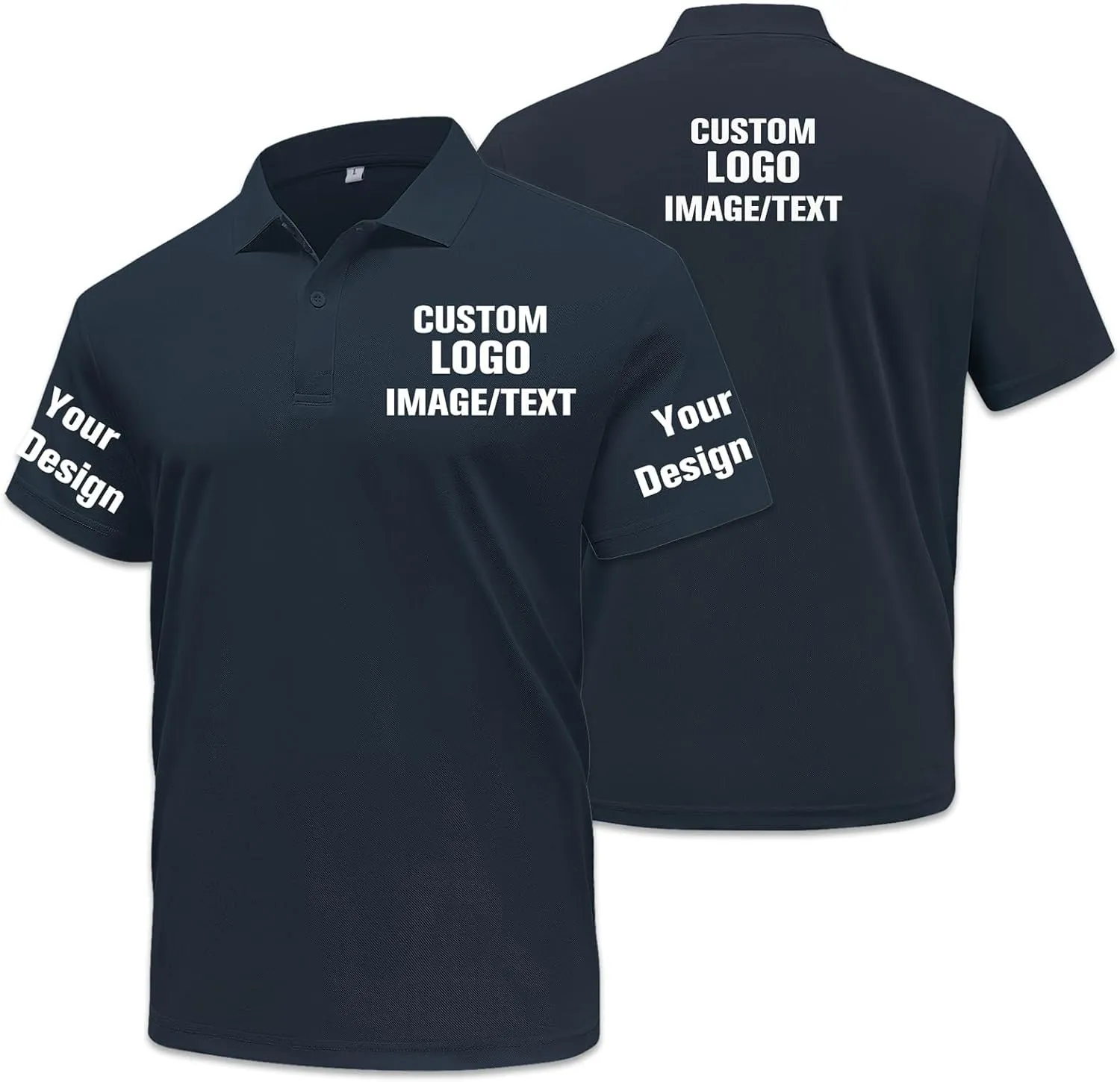 Custom Polo Shirts for Men Women Design Your Own Text/Logo/Photo Personalized Golf Company Work Polo Embroidered Print