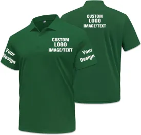 Custom Polo Shirts for Men Women Design Your Own Text/Logo/Photo Personalized Golf Company Work Polo Embroidered Print