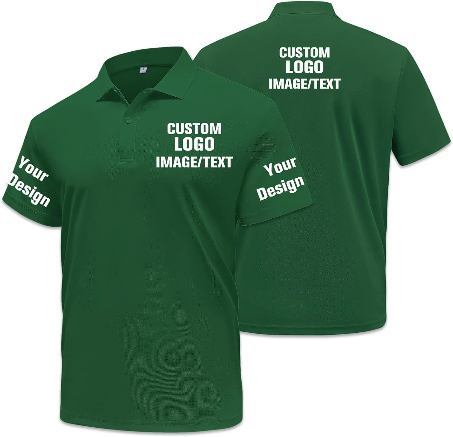Custom Polo Shirts for Men Women Design Your Own Text/Logo/Photo Personalized Golf Company Work Polo Embroidered Print