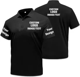 Custom Polo Shirts for Men Women Design Your Own Text/Logo/Photo Personalized Golf Company Work Polo Embroidered Print