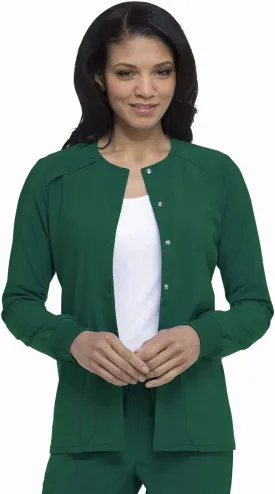 Dickies Scrub Jackets for Woman Snap Front Warm-up Jacket with 2 Pockets - DK305