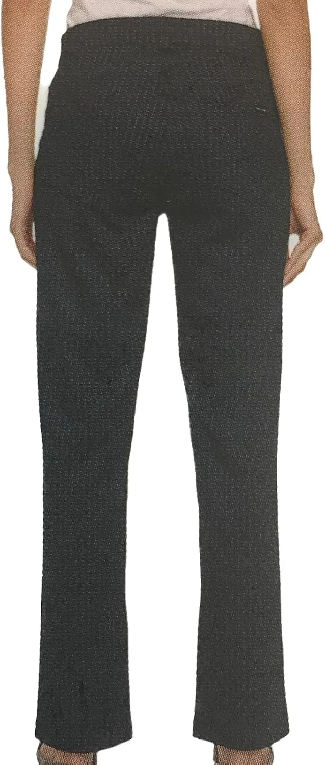 DKNY Women's High Waist Dress Pants - Straight Leg Ponte Pant - Office Work Business Casual Pants