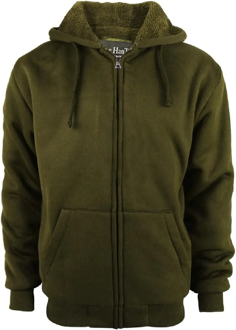 Gary Com Heavyweight Sherpa Hoodies for Men, Thick Fleece Lined Full Zip Up Winter Warm Sweatshirts Work Jackets