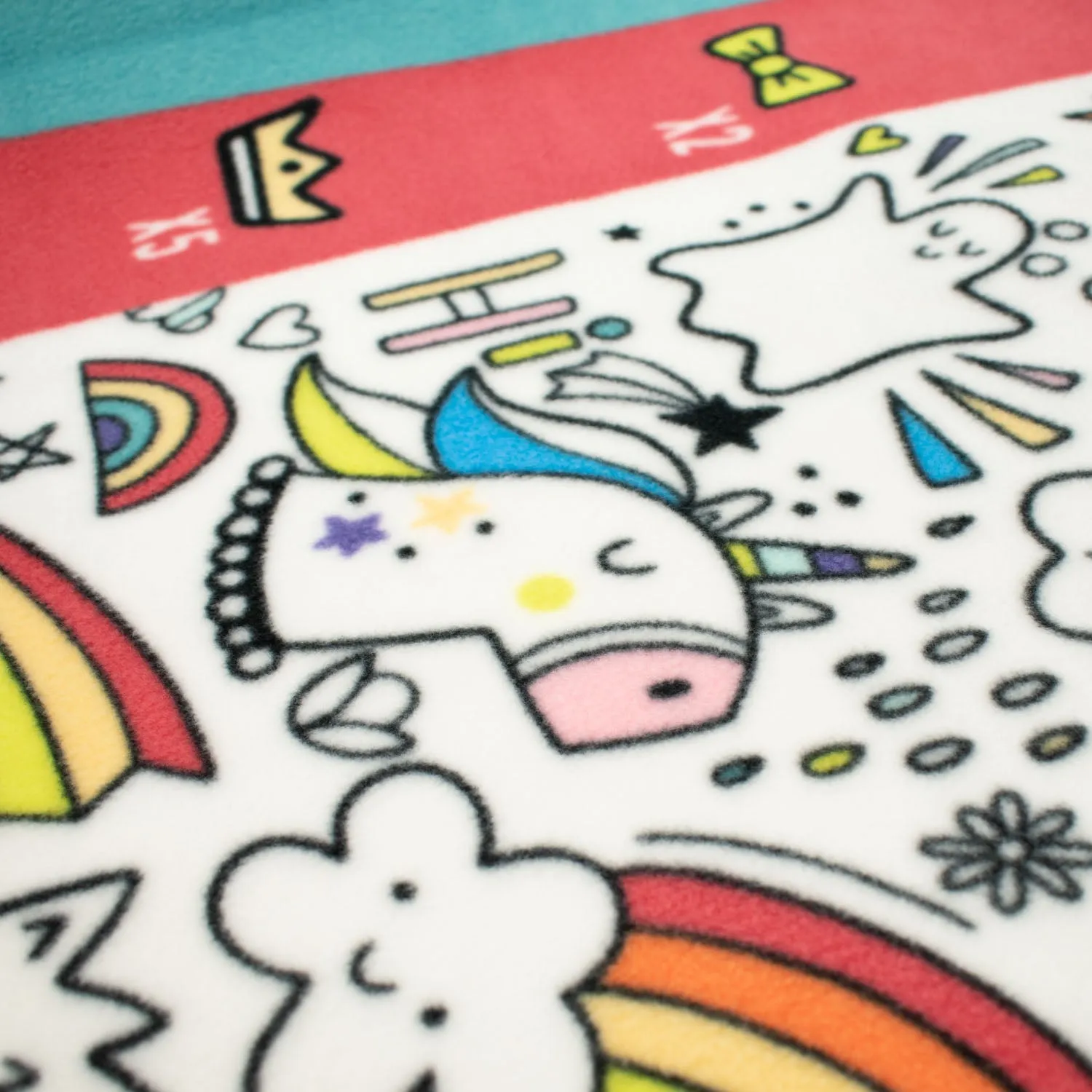 Happy Colourful Doodles Printed Polar Fleece Design 114 - 1.33M Panel