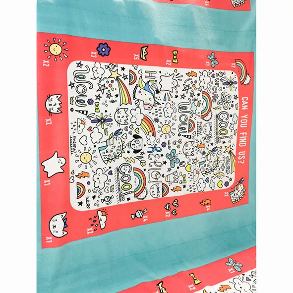 Happy Colourful Doodles Printed Polar Fleece Design 114 - 1.33M Panel