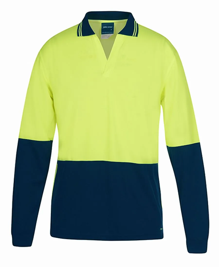 JB's Hi Vis Long Sleeve Non Button Polo - 6HNBL