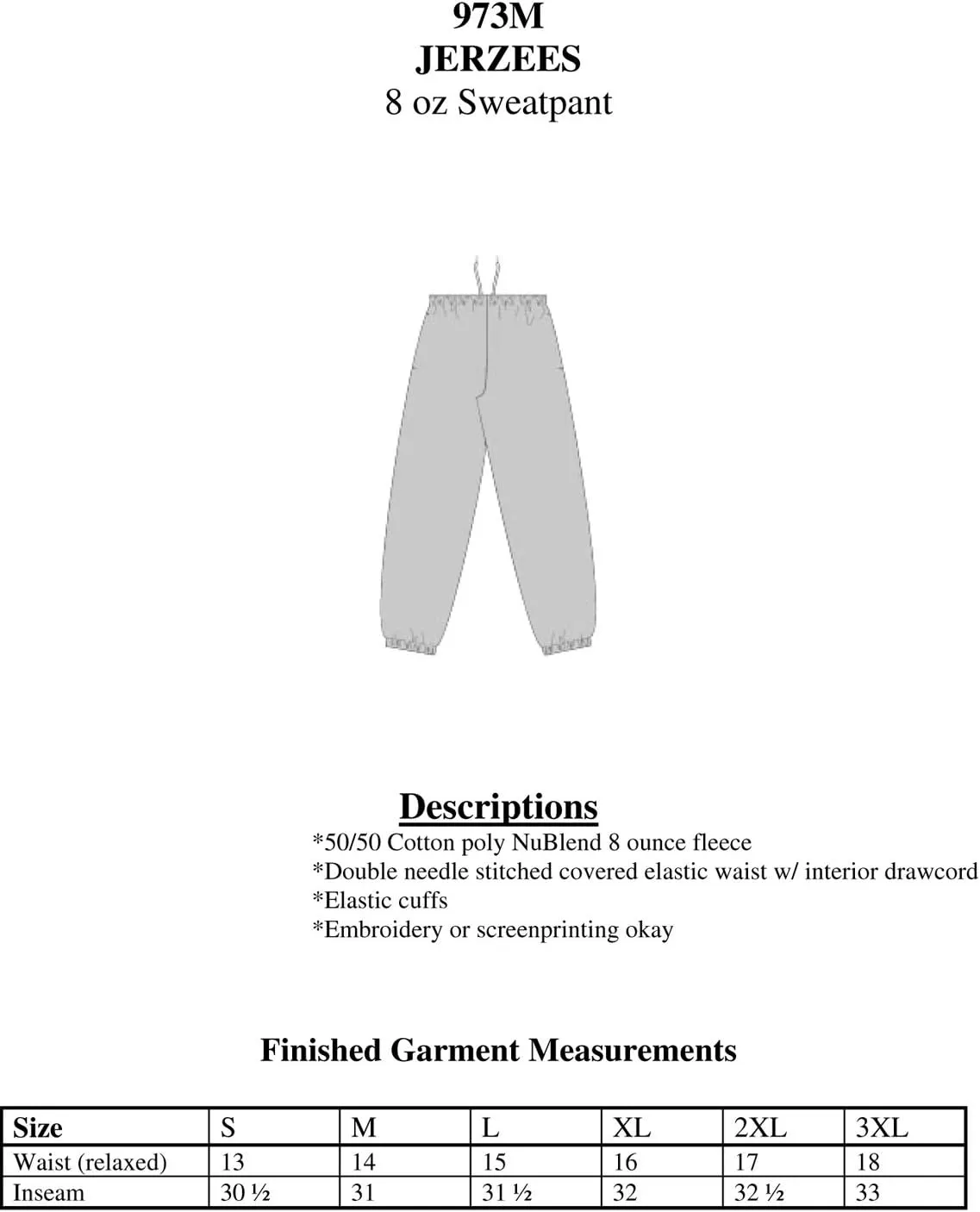 Jerzees - NuBlend Sweatpant. 973M