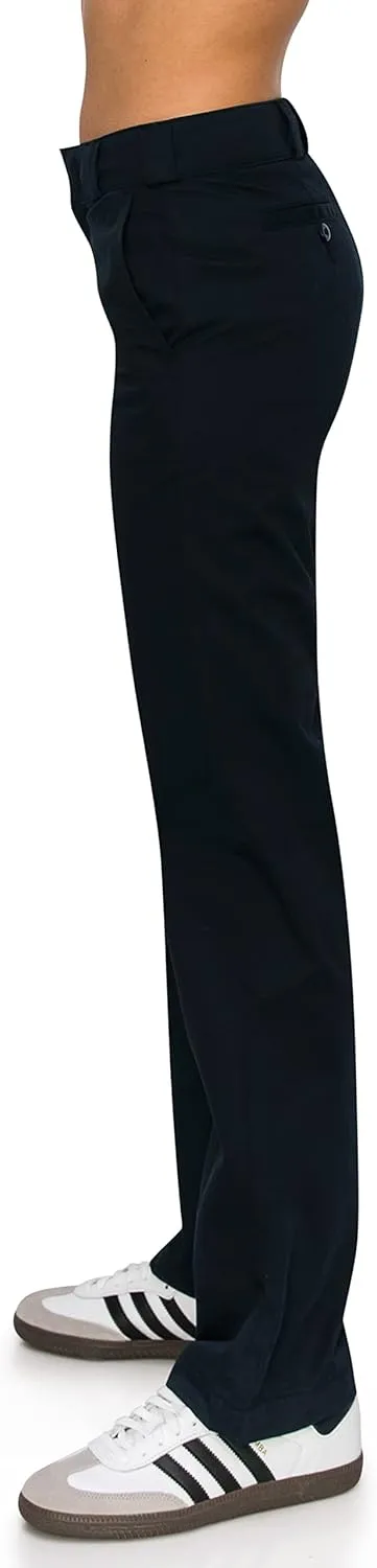KHAKI & BLUE Women's Work Pants  High Rise Straight Leg Casual Trousers with Pockets