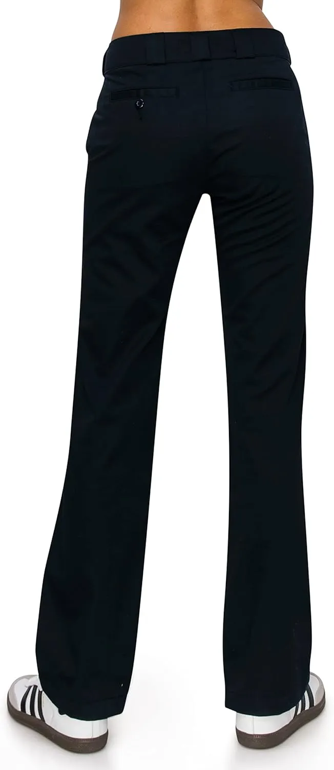 KHAKI & BLUE Women's Work Pants  High Rise Straight Leg Casual Trousers with Pockets
