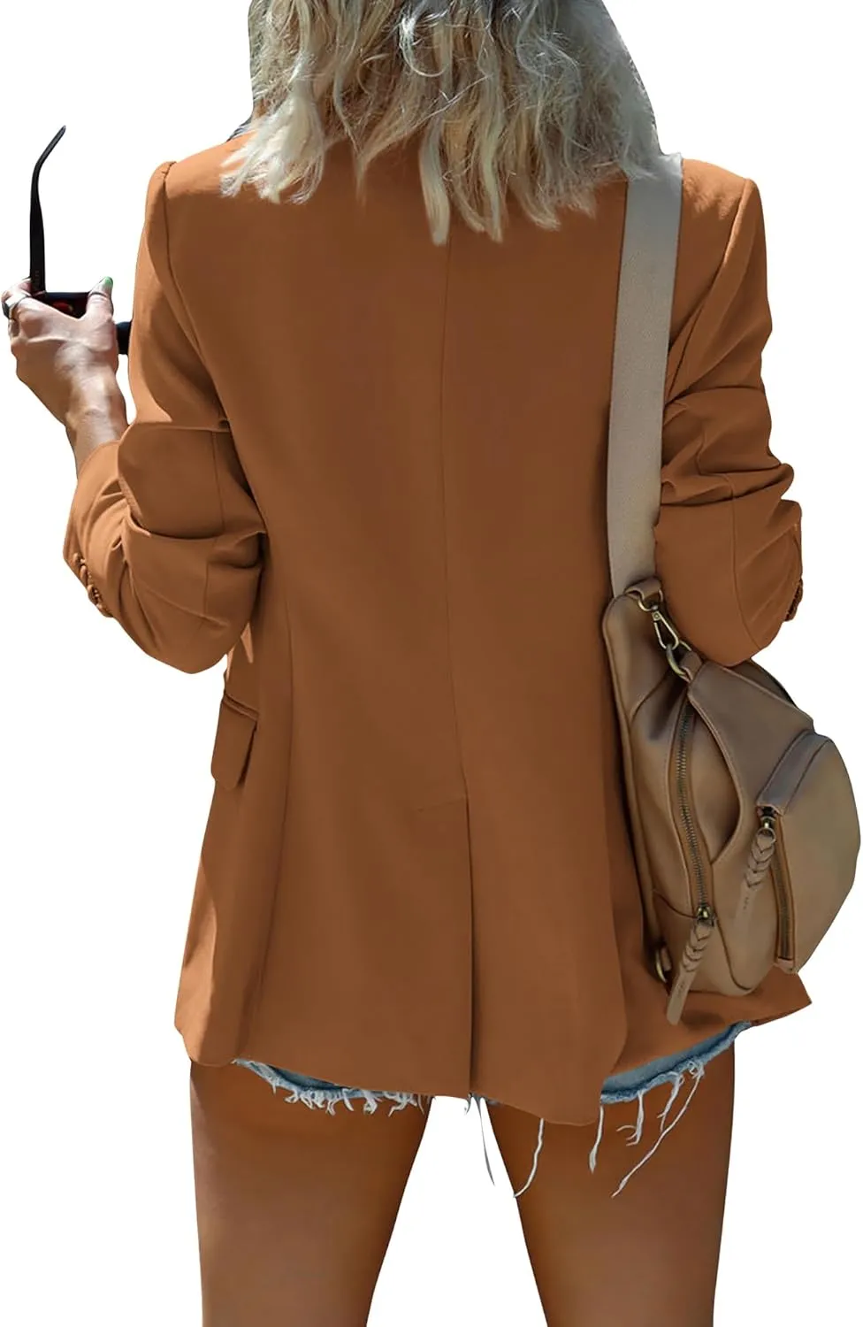 KIRUNDO Womens Blazer 2025 Spring Fall Bussiness Casual Long Sleeve Button Open Front Suit Jackets Work Clothes Pockets