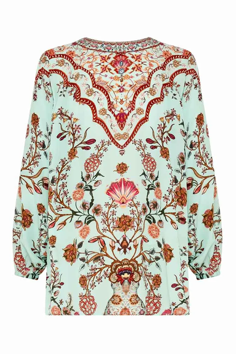 Lace Up Blouse in Weaving Worlds