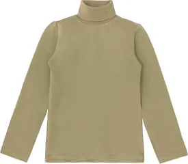 Lilax Girls' Basic Long Sleeve Turtleneck Cotton T-Shirt
