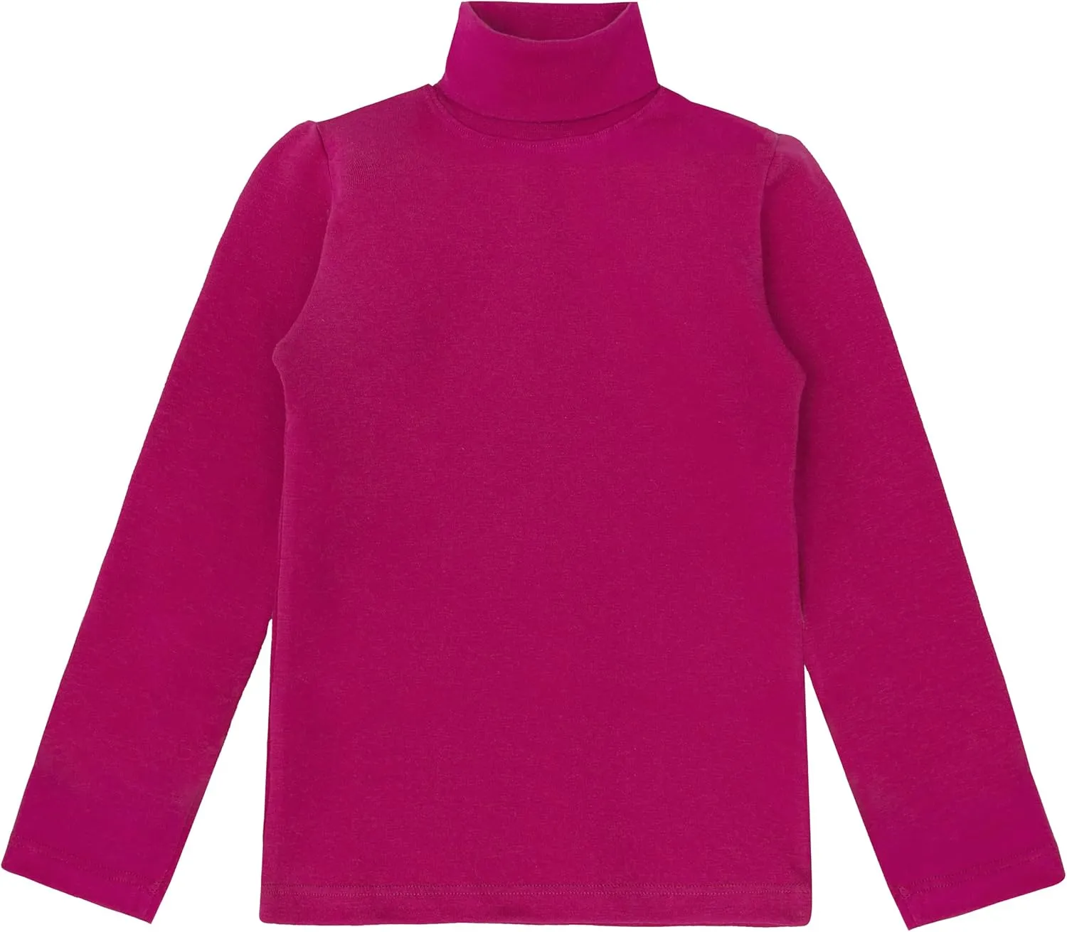 Lilax Girls' Basic Long Sleeve Turtleneck Cotton T-Shirt
