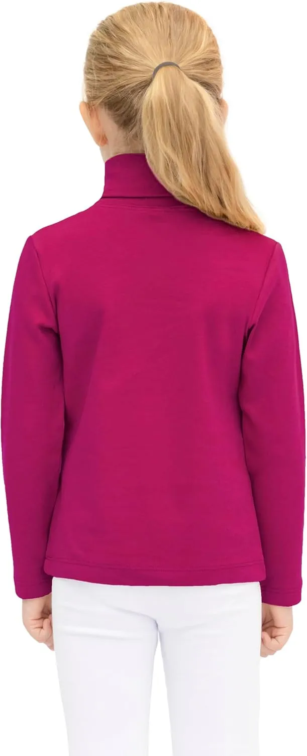 Lilax Girls' Basic Long Sleeve Turtleneck Cotton T-Shirt