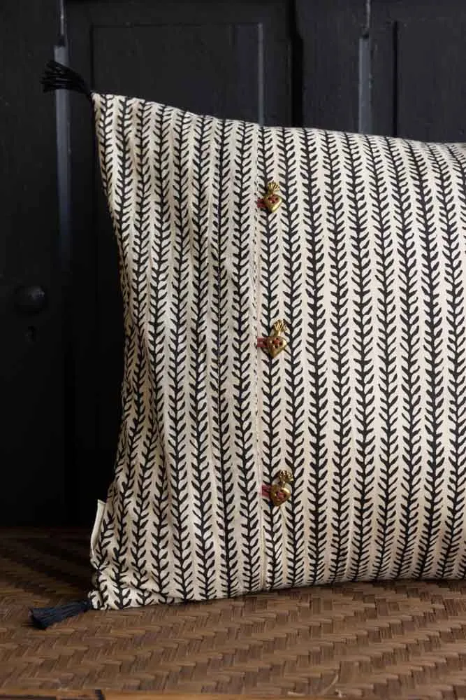 Monochrome Eclipsed Sun Cotton Cushion