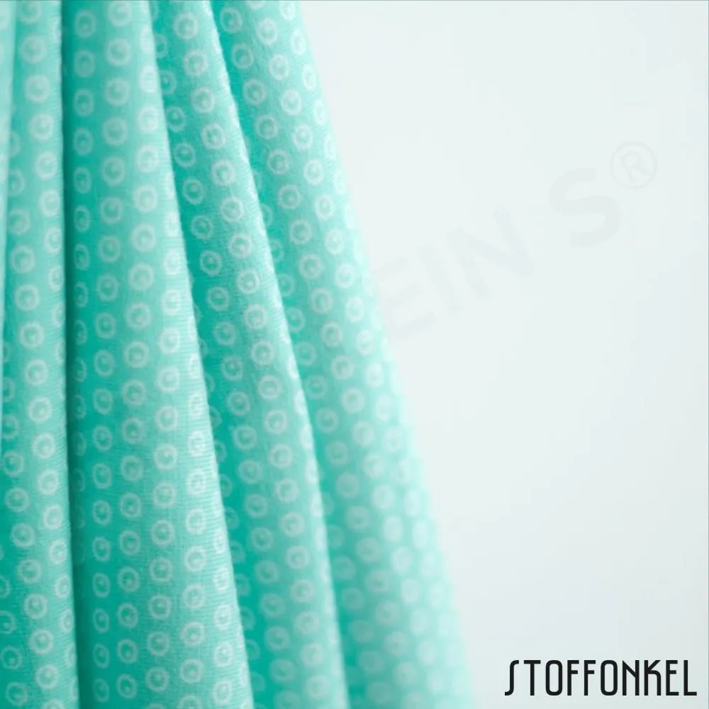 Organic Cotton Jersey - Circles N Dots - Mint