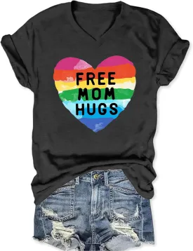 Pride Shirts for Women: Rainbow Graphic T-Shirts LGBT Equality Gay Pride Tees Casual V Neck Short Sleeve Tops