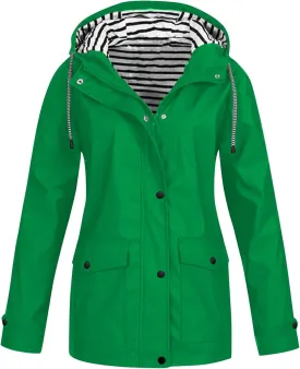 Rain Jackets Women Lightweight Waterproof Plus Size Raincoat with Hood, Fall Long Packable Windbreaker Poncho