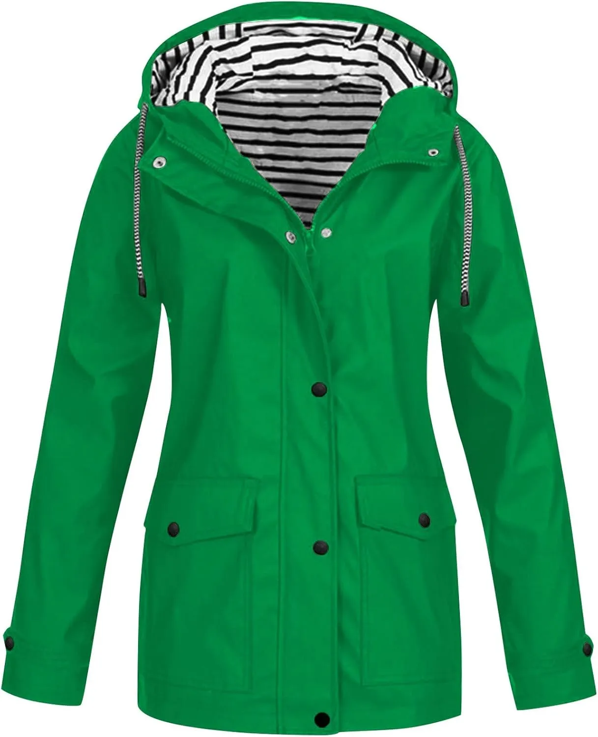 Rain Jackets Women Lightweight Waterproof Plus Size Raincoat with Hood, Fall Long Packable Windbreaker Poncho