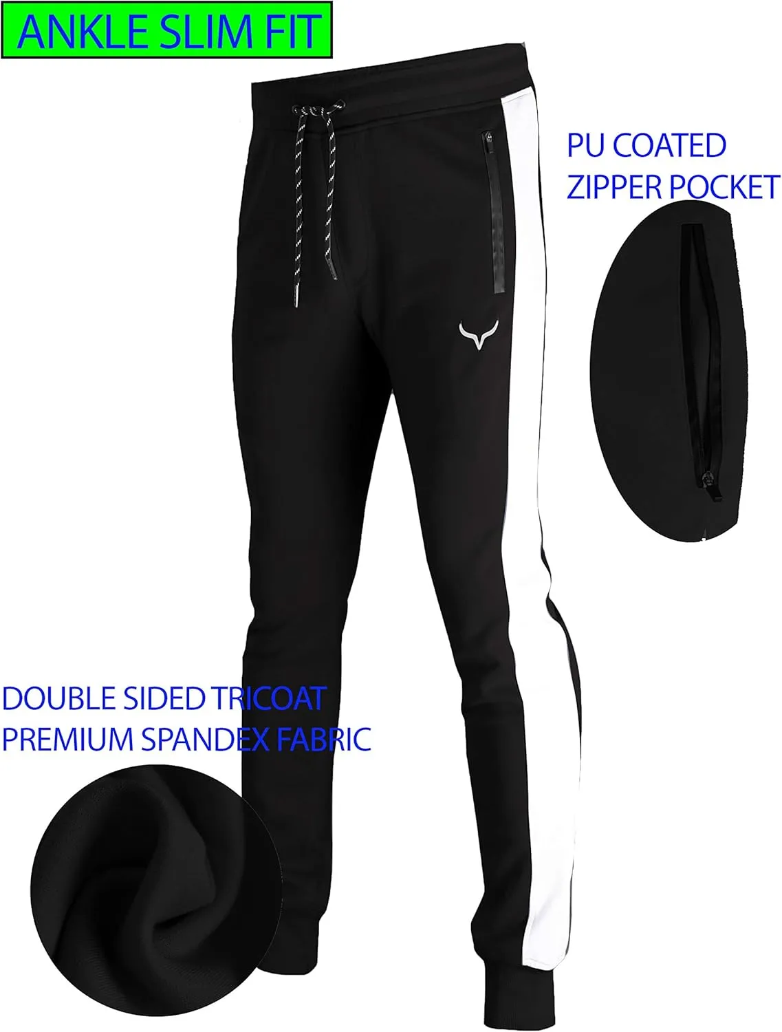 SCREENSHOT Sports Mens Spandex Fleece Athletic Jogger Fitness Workout Gym Sweatpants