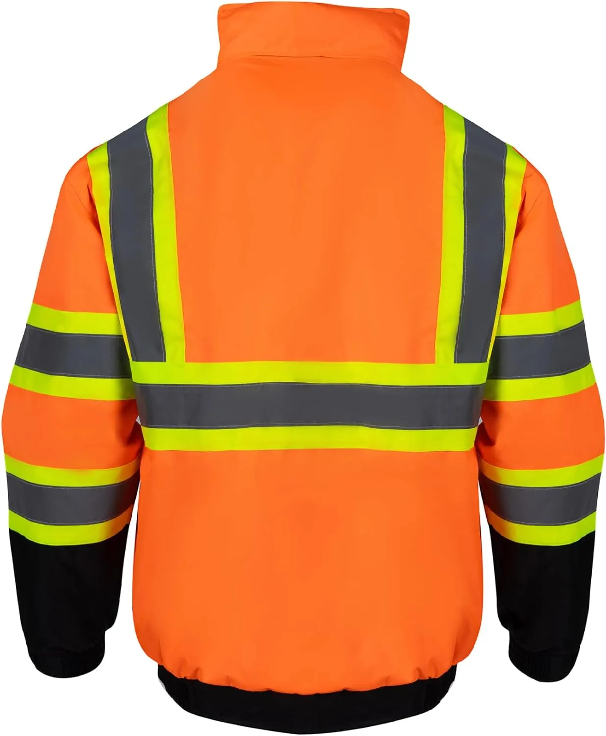 VENDACE High Visibility Reflective Safety Jackets for Men Sherpa Fleece Lined ANSI Class 3 Hi Vis Construction Work Jacket