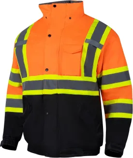 VENDACE High Visibility Reflective Safety Jackets for Men Sherpa Fleece Lined ANSI Class 3 Hi Vis Construction Work Jacket